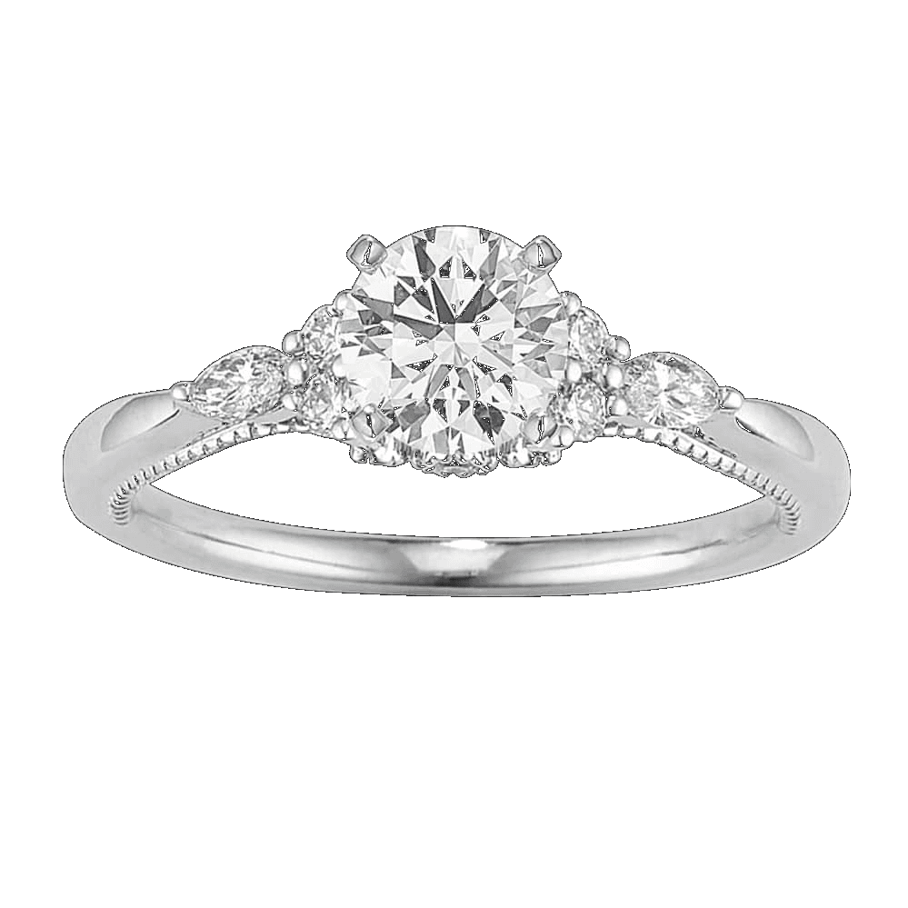 Sapphire Petals Engagement Ring