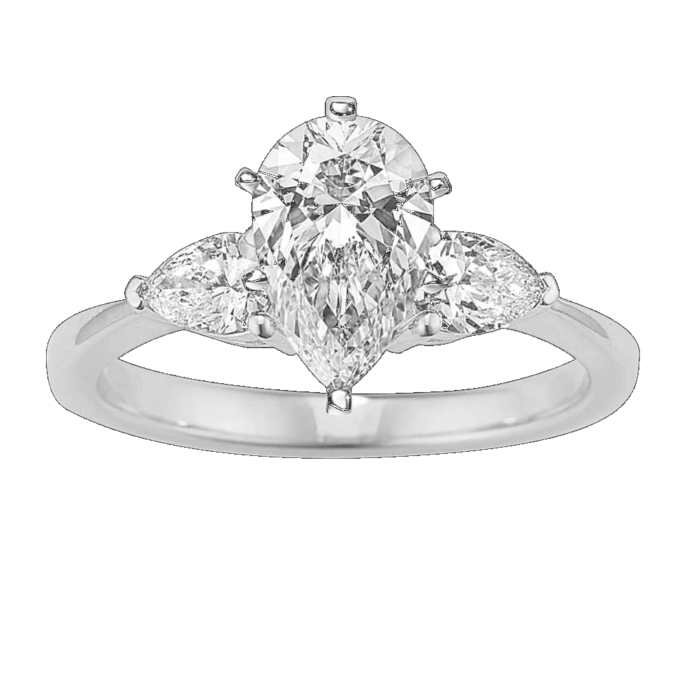 Floral Cluster Blue Sapphire Engagement Ring