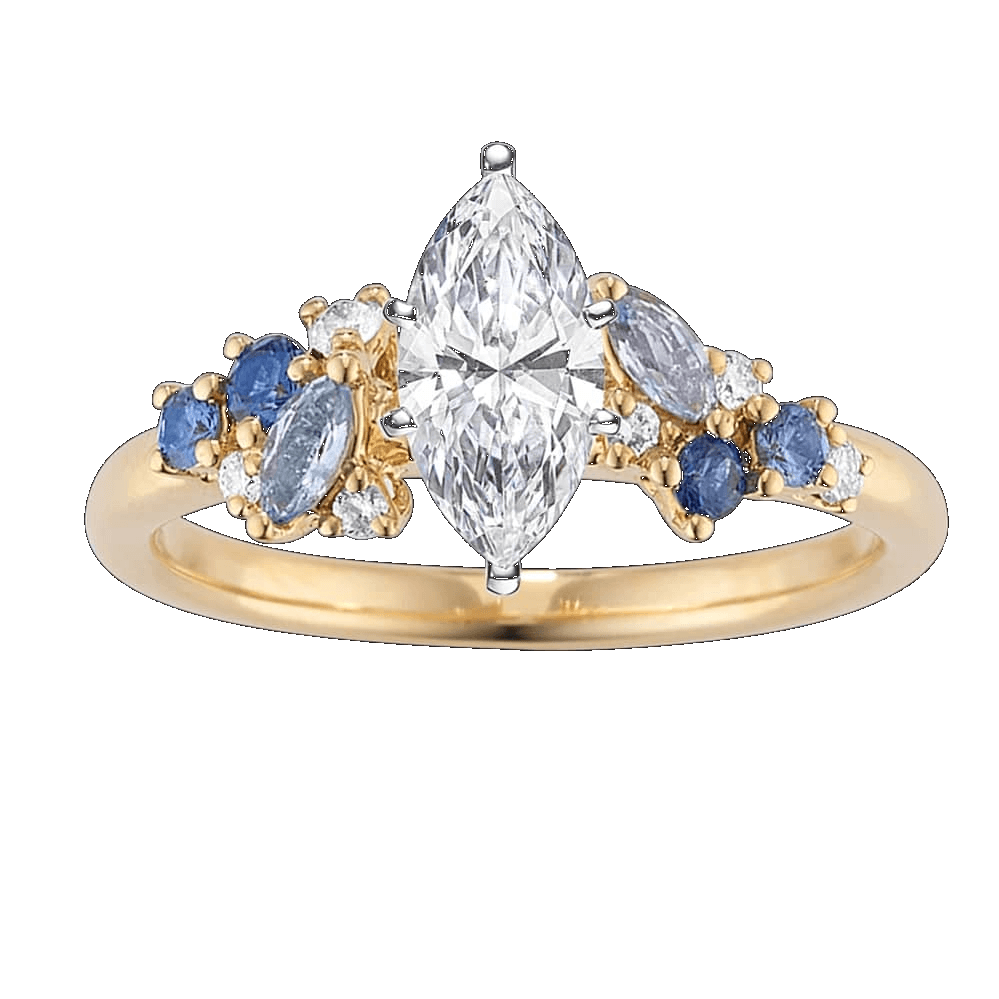Diamond Leaf Engagement Ring